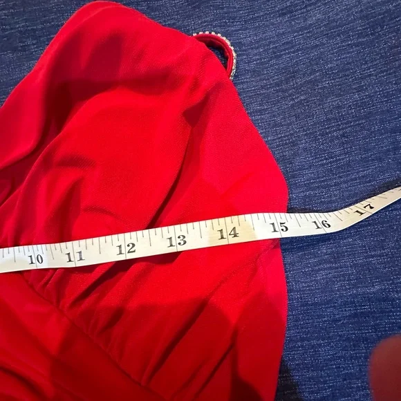 Mac Duggal 26695 Crystal Strap Ruched Jersey Gown in Red Size 2 - Picture 10 of 11